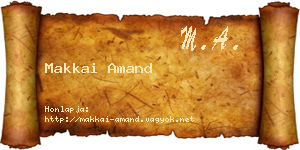 Makkai Amand névjegykártya
